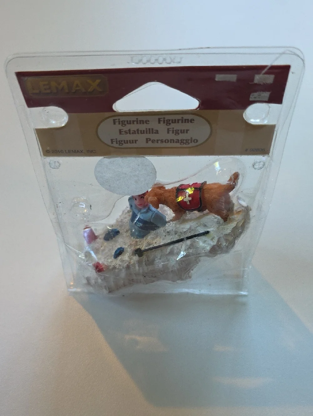 Vintage Lemax Figures - Officer With Dog And Skier With Dog - Winter Village